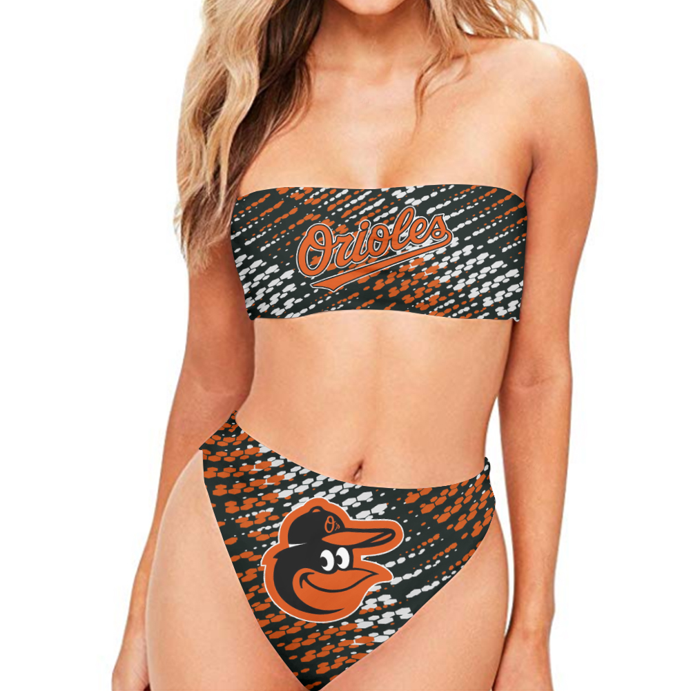 Baltimore Orioles Wrapped Chest Bikini