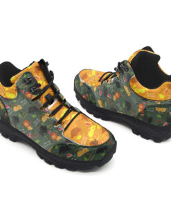 Colorful doodle animals and words pattern Hiking Shoes