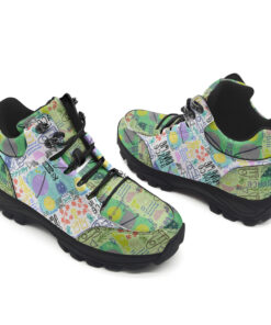 Colorful doodle cats and words Hiking Shoes