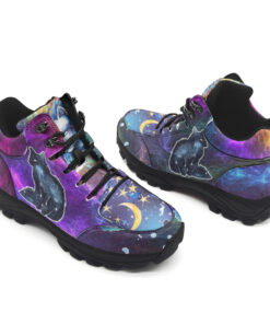 Galaxy painting cat Hiking Shoes