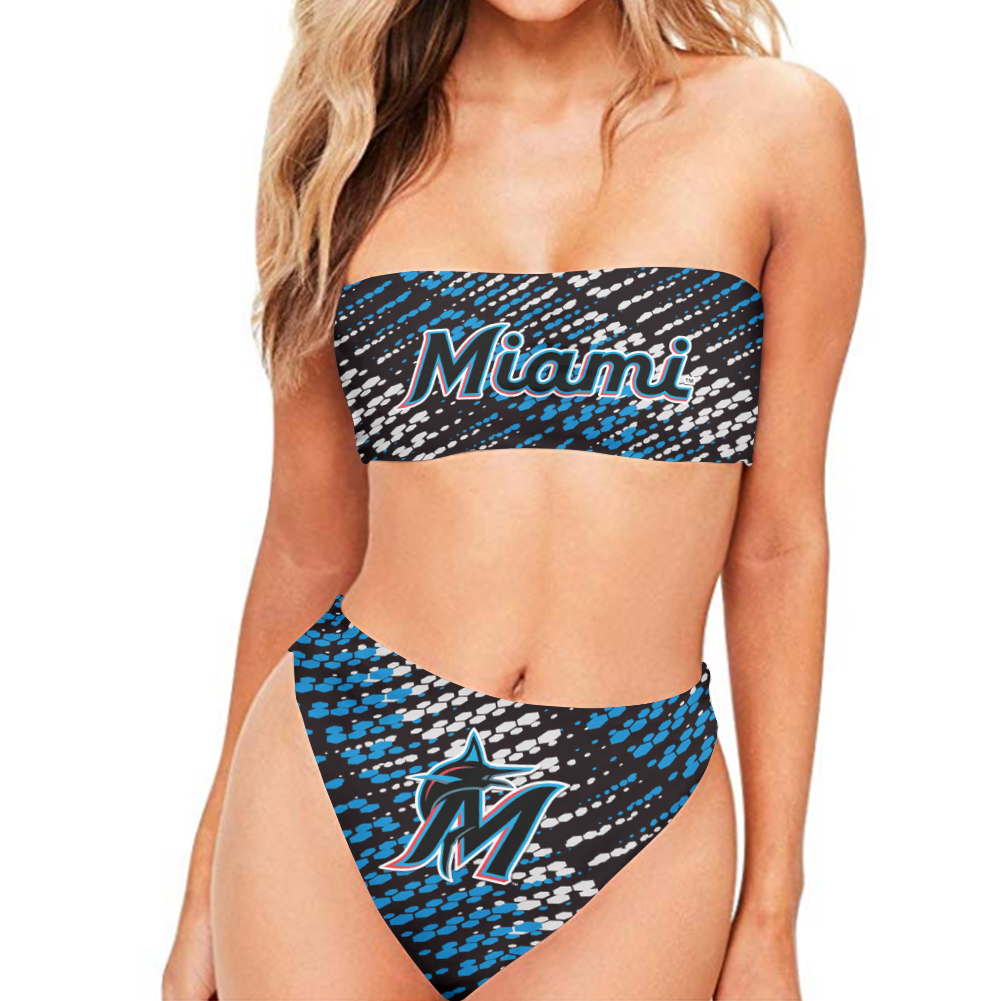 Miami Marlins Wrapped Chest Bikini