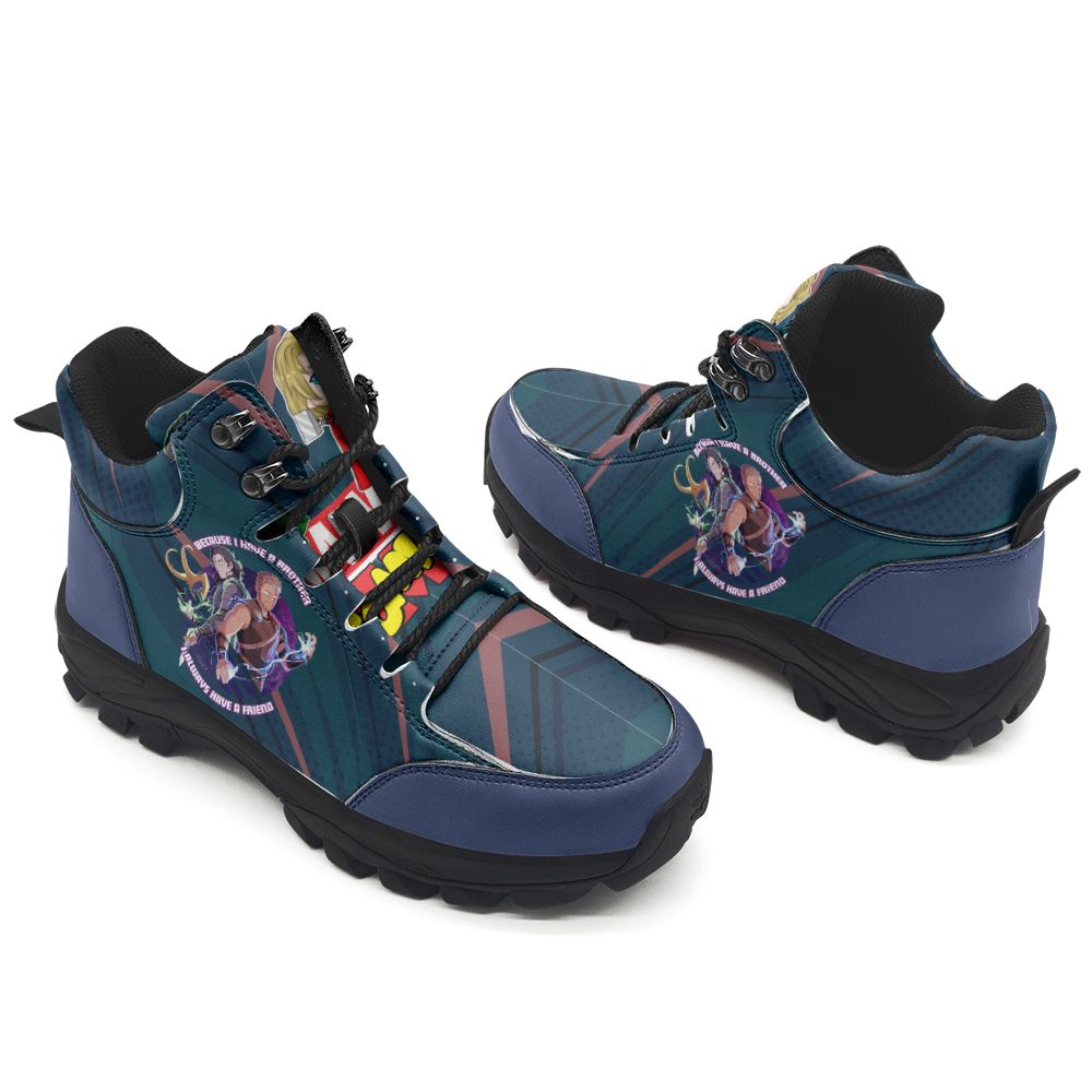 Colorful doodle forest Bear Hiking Shoes