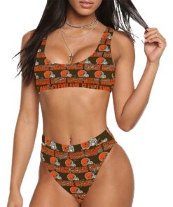 Cleveland Browns Sport Top & High-Waisted Bikini Swimsuit