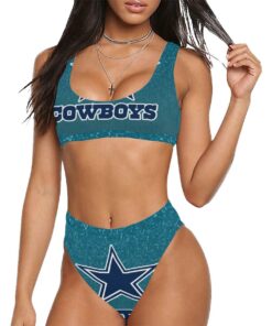 Dallas Cowboys Sport Top & High-Waisted Bikini Swimsuit – Model S07 Sport Top & High-Waisted Bikini Swimsuit