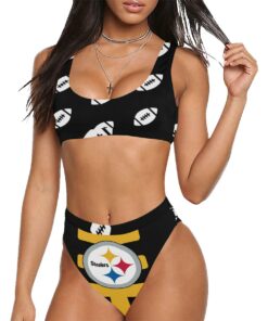 Pittsburgh Steelers Sport Top & High-Waisted Bikini Swimsuit – Model S07