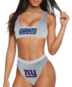 New York Giants Sport Top & High-Waisted Bikini Swimsuit Sport Top & High-Waisted Bikini Swimsuit