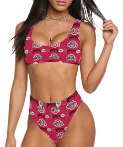 Ohio State Buckeyes Sport Top & High-Waisted Bikini Swimsuit Sport Top & High-Waisted Bikini Swimsuit