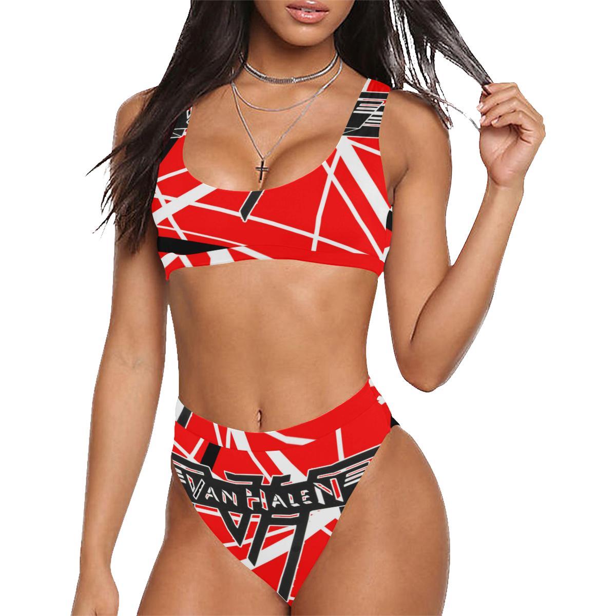 Oakland Raiders Sport Top & High-Waisted Bikini Swimsuit – Model S07