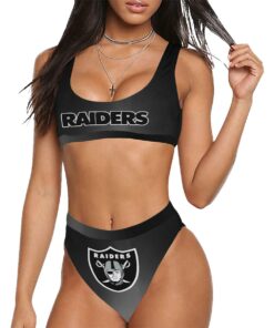 Oakland Raiders Sport Top & High-Waisted Bikini Swimsuit – Model S07