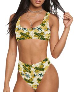 Green Bay Packers Sport Top & High-Waisted Bikini Swimsuit #2