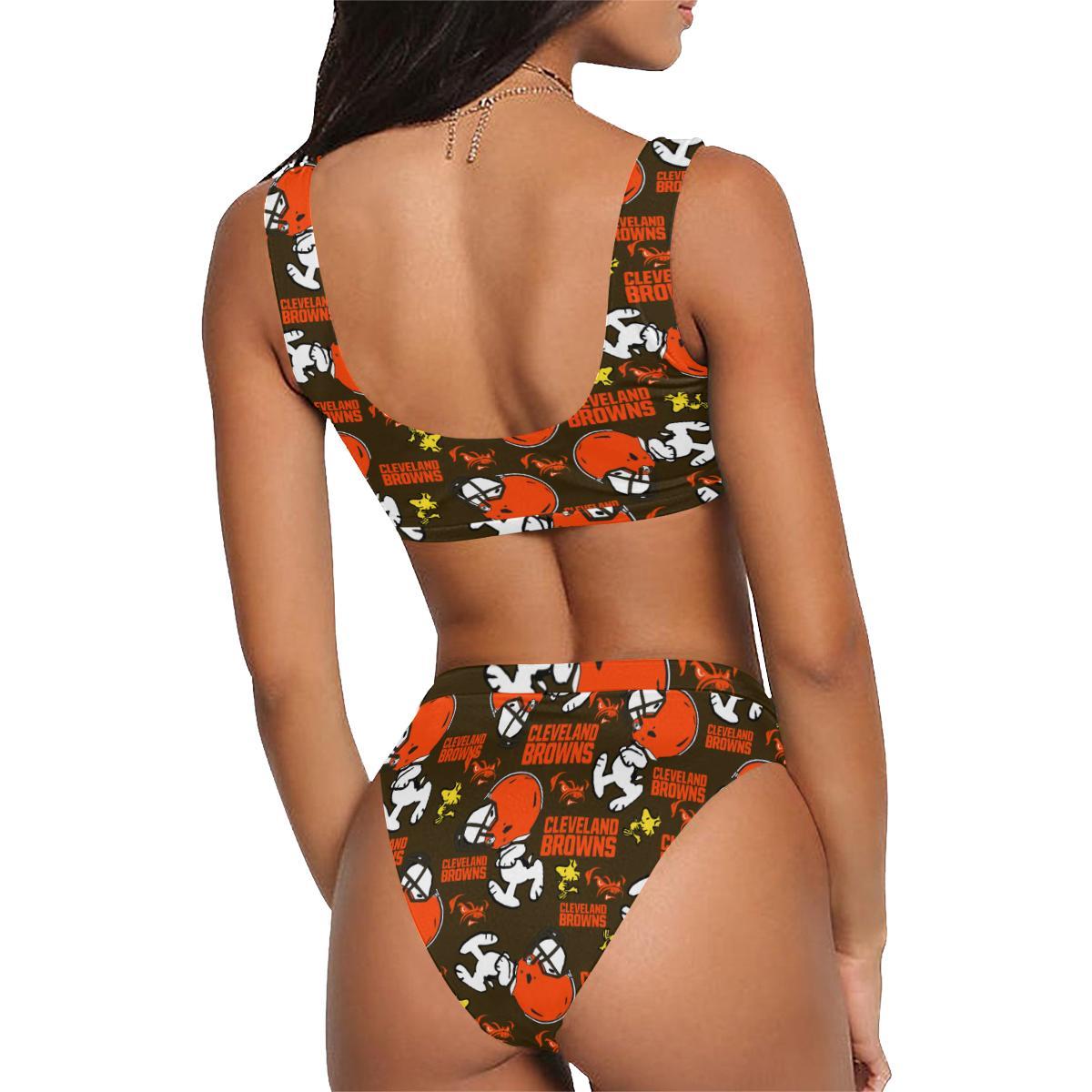 Cleveland Browns Sport Top & High-Waisted Bikini Swimsuit #1