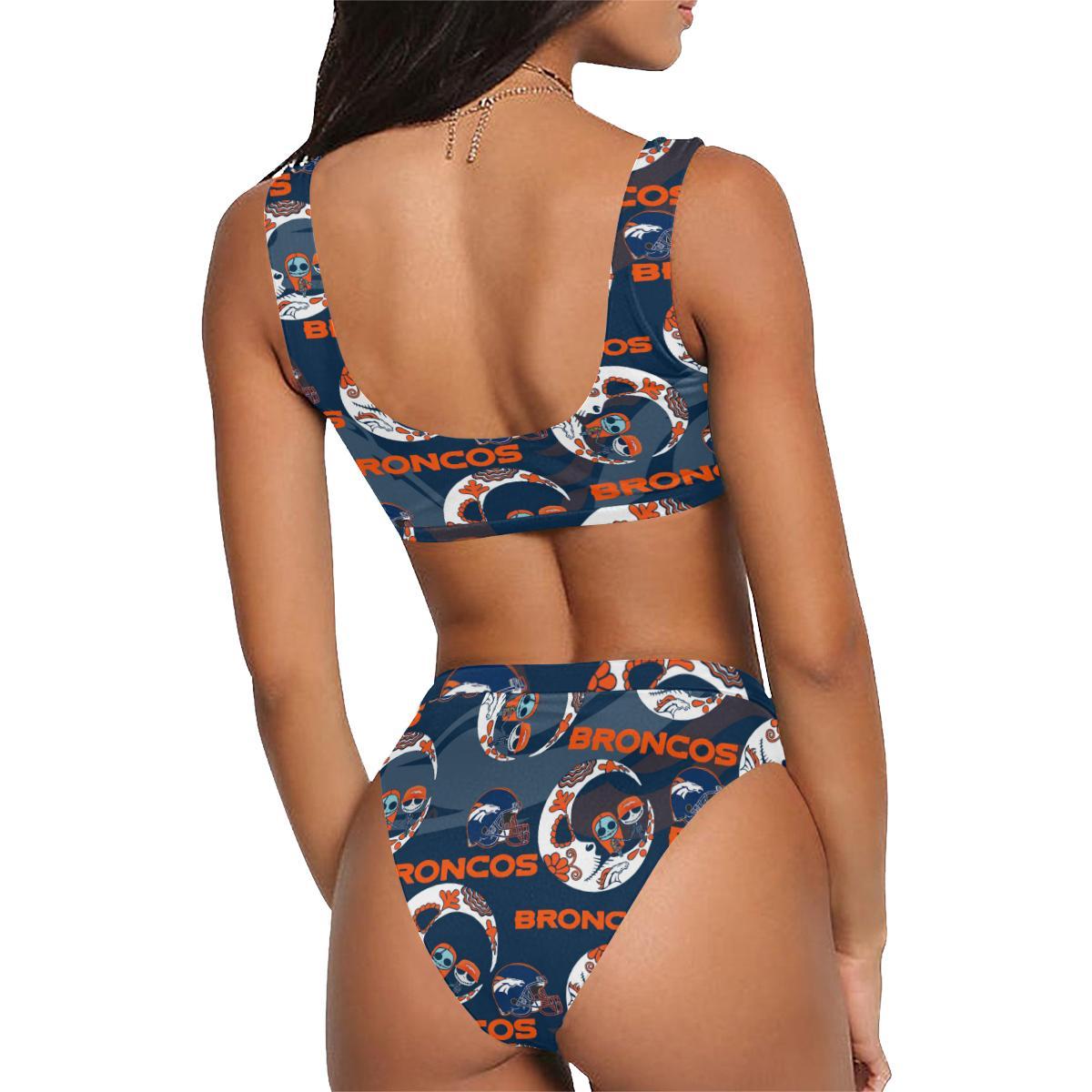 Denver Broncos Sport Top & High-Waisted Bikini Swimsuit