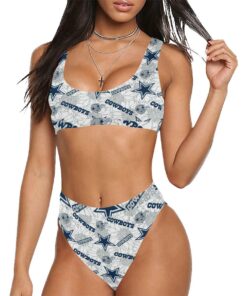 Dallas Cowboys Sport Top & High-Waisted Bikini Swimsuit