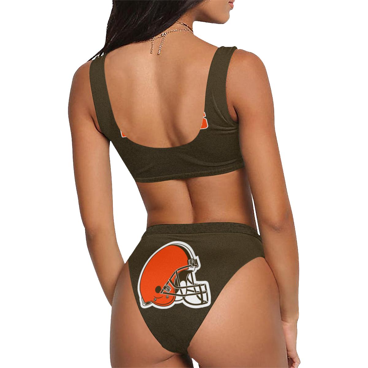 Cleveland Browns Sport Top & High-Waisted Bikini Swimsuit