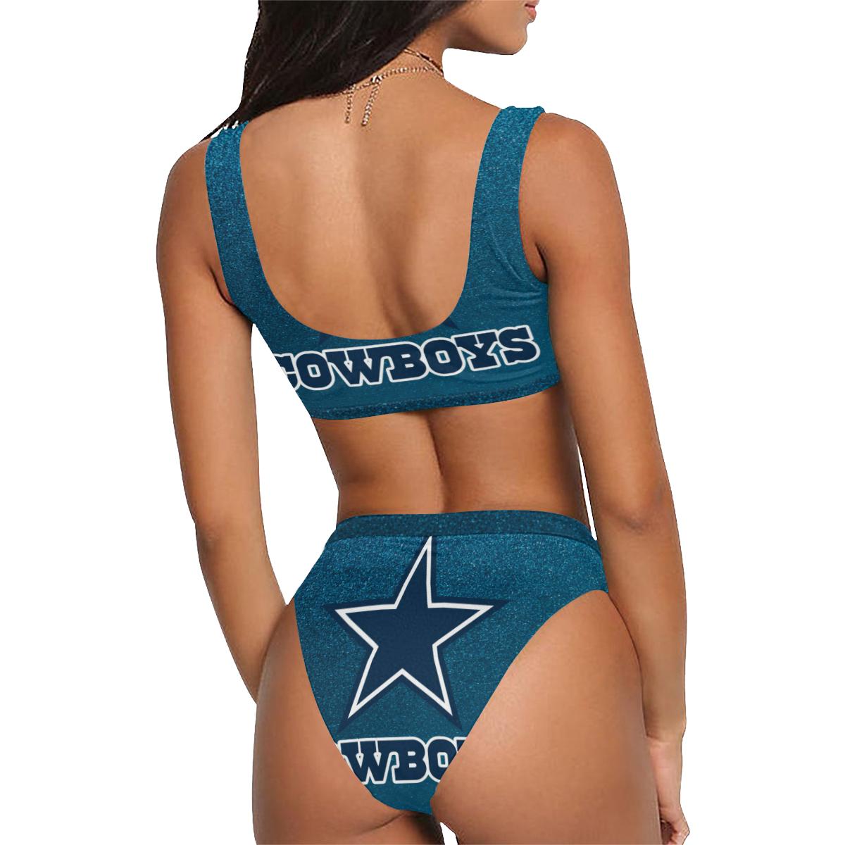Dallas Cowboys Sport Top & High-Waisted Bikini Swimsuit – Model S07