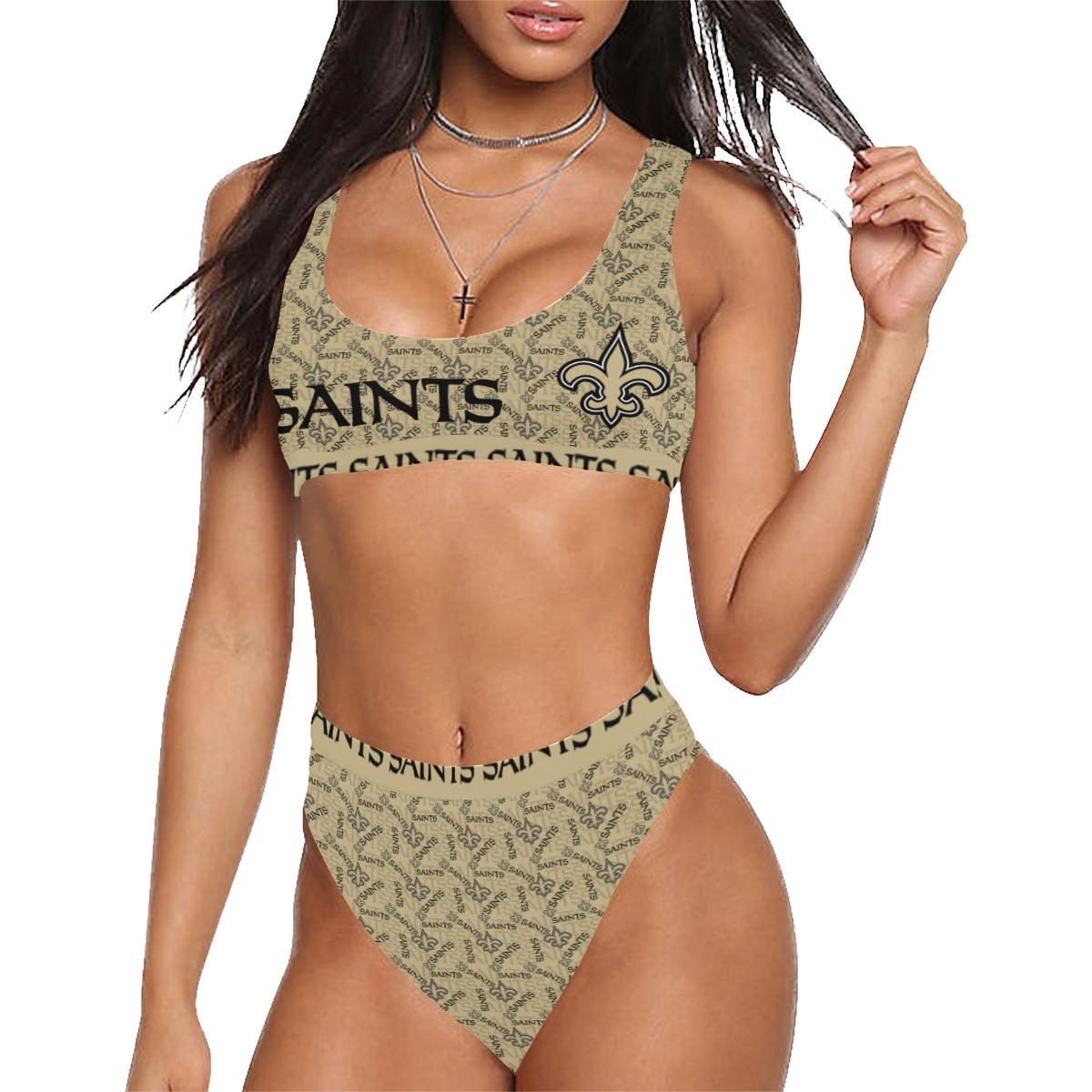 New orleans saints Sport Top & High-Waisted Bikini Swimsuit