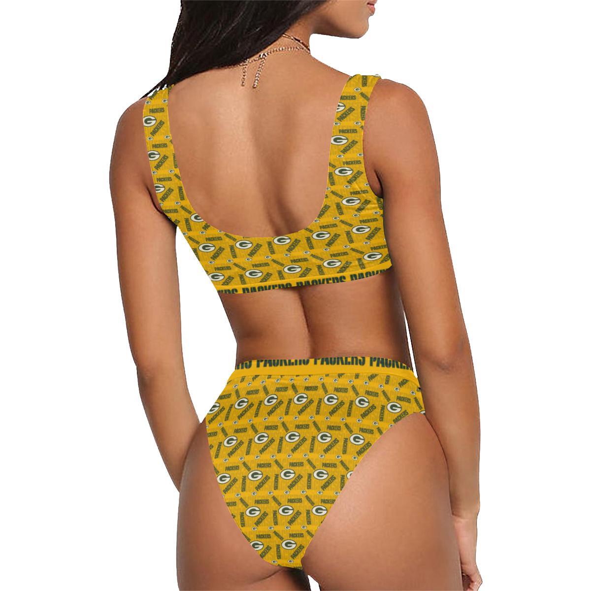 green bay packers Sport Top & High-Waisted Bikini Swimsuit #3