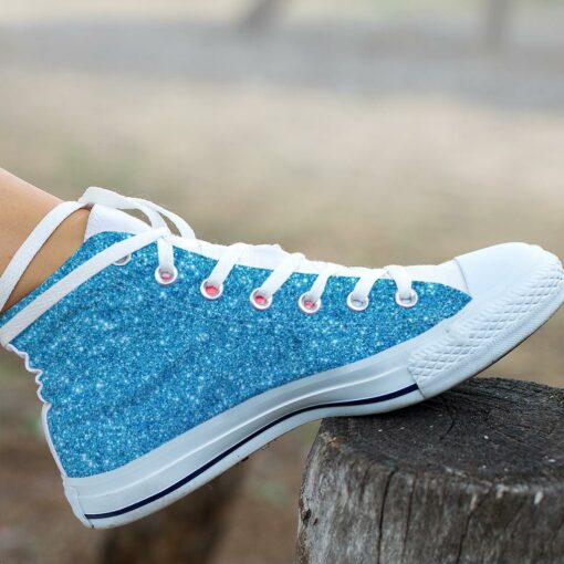 Ocean Blue Glitter Canvas Shoes