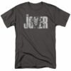 BATMAN JOKER TEXT ON GRAY T-Shirt
