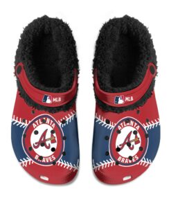 Atlanta Braves Fuzzy Slippers Clog