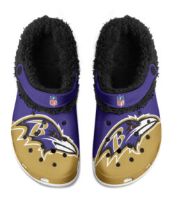 Baltimore Ravens Fuzzy Slippers Clog