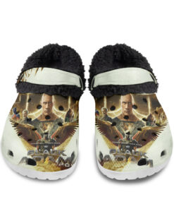 Black Adam Fuzzy Slippers Clog