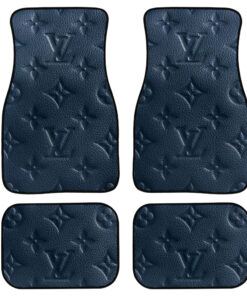 Blue LV Leather Car Floor Mats