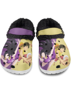 Boa Hancock and Monkey Luffy Fuzzy Slippers Clog