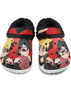 Boruto Uzumaki And Sarada Uchiha Fuzzy Slippers Clog