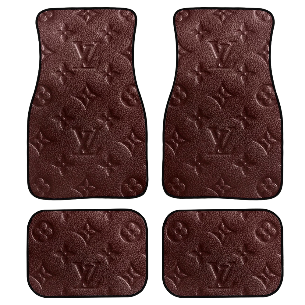 Blue LV Leather Car Floor Mats