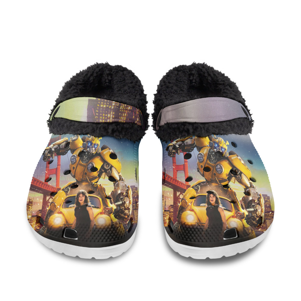 Black Adam Fuzzy Slippers Clog