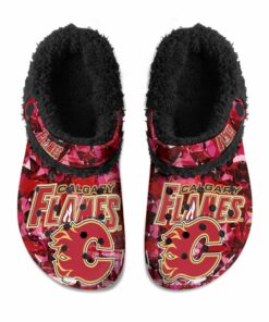 Calgary Flames Fuzzy Slippers Clog