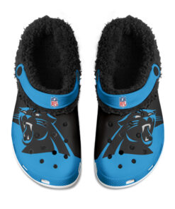 Carolina Panthers Fuzzy Slippers Clog