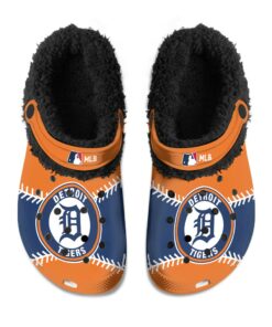 Detroit Tigers Fuzzy Slippers Clog