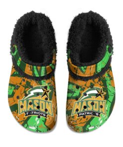 George Mason Patriots Fuzzy Slippers Clog