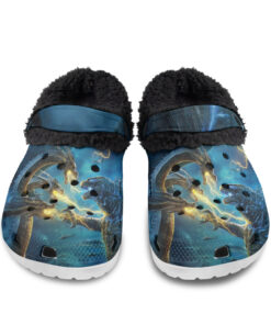 Godzilla King Of the Monsters Fuzzy Slippers Clog