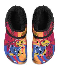 Kansas Jayhawks Fuzzy Slippers Clog