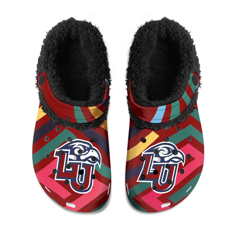 Queens University Royals Fuzzy Slippers Clog