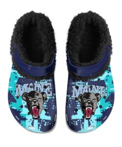 Maine Black Bears Fuzzy Slippers Clog