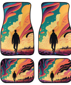 Man Walking In Colors Car Floor Mats