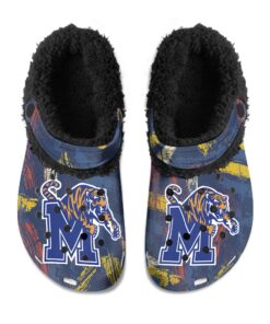 Memphis Tigers Fuzzy Slippers Clog