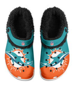 Miami Dolphins Fuzzy Slippers Clog