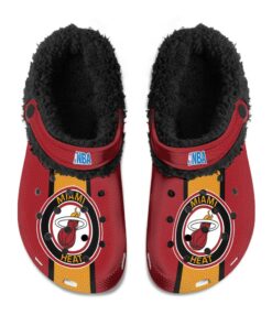 Miami Heat Fuzzy Slippers Clog