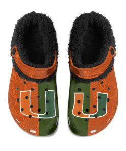 Miami Hurricanes Fuzzy Slippers Clog