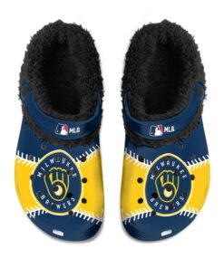 Milwaukee Brewers Fuzzy Slippers Clog