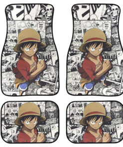 Monkey D Luffy Manga Background Car Floor Mats