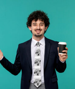 business man handsome cute young guy in black suit and red tie h