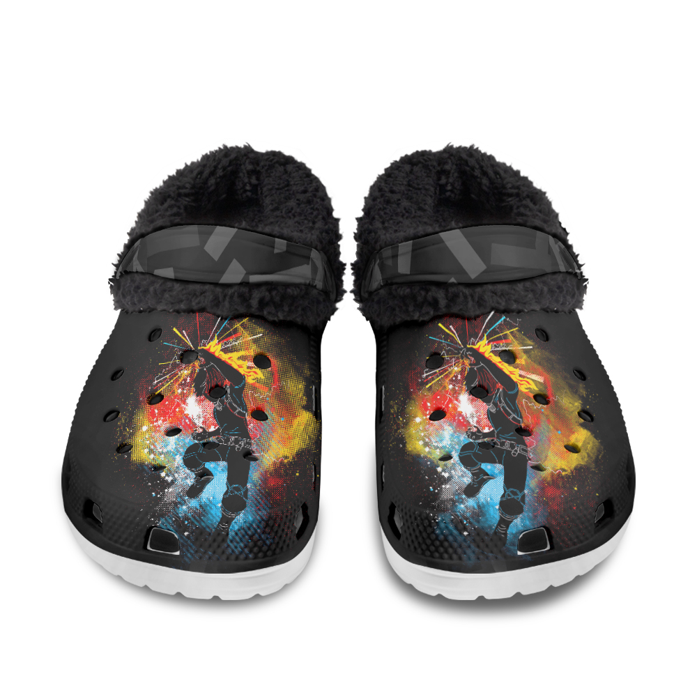 Sasuke Uchiha x Naruto Uzumaki Fuzzy Slippers Clog