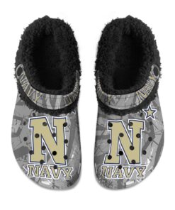 Navy Midshipmen Fuzzy Slippers Clog