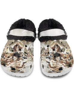 One Piece Artwork Fuzzy Slippers Clog